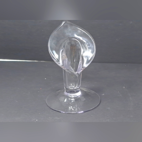 Vintage Clear Glass Calla Lilly Candle Holder/Budvase - Picture 3 of 7